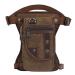 Hebetag Canvas Drop Leg Bag Outdoor Waist Pack for Men Women Tactical Military Motorcycle Bike Cycling Multi-Pocket Waist Fanny Pouch Travel Hiking Climbing Thigh Bag Pocket #03Brown