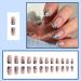 NICENEEDED Short Blue Flower Press on Nails French Floral Leaf Square Glossy Acrylic Nails Stick on Nails Spring Summer Nude Full Cover False Nails with Jelly Glue for DIY Nail - Buy Online on GoSupps.com