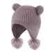 KAKU NANU Toddler Winter Hat Cute Double Pom Pom Earflap Hat Warm Beanie with Fleece Lined More Colors Suitable for Baby Boys and Girls from 6 Months to 4 Years 1-2 Years Dark Purple