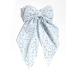 2pcs Floral Bow Hair Clips for Women & Girls with Long Tail, Blue & Green Hairpins for Thick Hair - Elegant Leaves Pattern Big Hair Clips - Buy Online on GoSupps.com