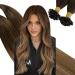 UGEAT SONNGING Extensions chocolate brown to ashblond and golden brown real hair extensions bondings balayage extensions very long u tip extensions real hair keratin 55 cm 50 grams 50 pcs 22 inches 2.u tip #4/10/16