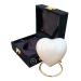 White Cremation Urn for Ashes Keepsake Heart Urn with Black Box and Brass Stand Mini urn for Your Loved one Adult & Funeral Burial for Adults and Infants