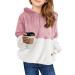 Haloumoning Girls Fuzzy Fleece Pullover Hoodies Sweatshirt Casual Loose Outwear Coat with Pockets 4-15 Years 8-9 Years A-dark Pink