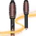 Hair Dryer Brush 3-in-1 Rotating Round Hot Air Spin Brush Set with 2 Brushes (2" & 1.5") Negative Ionic Blow Volumizer 2 Detachable Auto-Rotating Curling Brush Dry as You Style Black & Gold