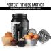 KICHLY (Set of 2 Classic Protein Shaker Bottle (700 ml) with Protein Shaker Ball - Non-Leak Cap with Container for Protein Shakes Perfect Fitness & Workout Partner (Black & Clear) - Buy Online on GoSupps.com