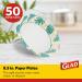 Glad Disposable Palm Leaf Design 8.5 Inch Paper Plates - 50 Count Pack - Buy Online on GoSupps.com