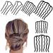 Xfopz 6 Piece Metal Hair Side Combs Hair Fork Clip Teeth Hair Pin Stick for Updo Bun U Shape Teeth Hair Combs for Vintage Hairstyle Hair Accessories