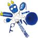 Women's Safety Keychain Set with Personal Alarm, Pom Pom, Lip Balm, Lanyard - Blue - Buy Online on GoSupps.com