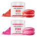 Edible glitter set 2 colors - red and pink glitter powder for drinks tasteless edible glitter powder glitter for liqueurs cocktails champagne cakes chocolates dessert decorations (2x4g) red+pink