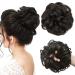 JJStar hair part with rubber band large dutt hair part black brown curled hair tie with hair updos hair extension messy bun hair parts for women girls ponytail