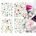 Floral and Butterfly Nail Art Stickers - Watercolor Decals for Women's DIY Manicure - 12PCS - Buy Online on GoSupps.com