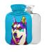 Colorful Hot Water Bottle with Cover 2L Large Hot Water Bag for Pain Relief Hot and Cold Compress Siberian Husky