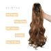 50cm Golden Brown Curly Ponytail Hair Extensions - Synthetic Claw Clip-In Braid for Women - Buy Online on GoSupps.com