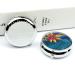 Round Tropical Leaves Pill Box | 3 Compartment Decorative Metal Organizer | Portable Tribal Design - Buy Online on GoSupps.com