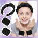 Puffy Spa Headband Set for Women - Black Terry Towel Cloth Fabric Headbands for Skincare, Shower, and Makeup Removal - Buy Online on GoSupps.com
