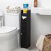 Small Bathroom Storage,Toilet Paper Stand Beside Toilet Storage Fit for Half Bathroom,Toilet Paper Cabinet Next to Toilet Storage,Waterproof Bathroom Storage Cabinet for Small Spaces,Black by AOJEZOR 31.5''H Black