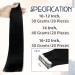 RUNATURE 28 Inch Black Tape in Human Hair Extensions - Remy Straight 50g 1-Tape #1 - Buy Online on GoSupps.com