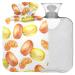 Naanle orange macaron hot water bottle with reference transparent hot water bottle 1l heat bottle for bed handfoot heat pain relief heat and cold therapy