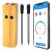 Meat thermometer wirelessly grill thermometer with two thinner probes App Bluetooth 100m Meat thermometer roast thermometer for oven grill Smoker rotisserie for the best dad JX268