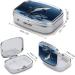 Whale Family Print Pill Box - 2 Compartment Decorative Metal Organizer for Travel & Pocket - Buy Online on GoSupps.com