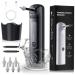 NVKHG electrical ear wax remover ear cleaner rechargeable ear cleaning set for adult children ear rinse water jet 4 cleaning modes 6 replacement tips IPX7 waterproof black