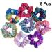 Lurrose 8pcs Glitter Scrunchies Colorful Ponytail Holder Hair Accessories for Women Girls Teens Kids