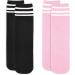Olreco Toddler Soccer Socks - Kids Knee High Tube Socks with Stripes 3-6 Years - 2 Pack Black/White Pink/White - Buy Online on GoSupps.com