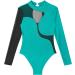 Freebily Women's Sheer Mesh Long Sleeve Sequined Mock Neck Bodysuit Green X-Large - Buy Online on GoSupps.com