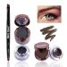 Music Flower Gel Eyeliner Eyebrow Powder Black and Brown Waterproof Smudgeproof Long Lasting Makeup Eyeliner Gel with Brush Mirror 0.49 Ounce Pack of 2