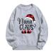 Yihaojia Christmas Sweatshirt for Women Cute Graphic Letter Print Long Sleeve Shirts Cute Tops Crewneck Sweaters Xmas Gift Gray X-Large