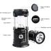 2 Pack Solar LED Camping Lanterns - Collapsible Rechargeable Flashlights for Emergency, Hurricane, Power Outages - Portable Survival Light for Hiking, Fishing - Black - Buy Online on GoSupps.com
