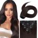 Extensions Real Hair Clip In 100% Remy Real Hair Extensions Straight Standard 8 Wefts 18 Clips 45cm/100g (#2 dark brown)