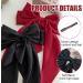 Kinretixia 2 Pieces Hair Bow Clips for Women Large Satin Hair Bows Long Tail Alligator Clips Big Hair Bow Girls Hair Black/Red Wine - Buy Online on GoSupps.com
