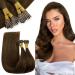 RUNATURE Nano Hair Extensions Real Human Hair Brown Nano Beads Hair Extensions Real Hair Brown Nano Extensions Remy Brown Nano Human Hair Extensions 12 Inch 40 Gram 12" A-Nano-#4