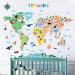 DECOWALL BS-1615S Animal World Map Large Kids Wall Stickers Removable Nursery Decor - Buy Online on GoSupps.com
