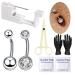 Belly Button Piercing Kit - Lip Navel Dermal Nipple Self Piercing Gun Professional Tools with Hollow Needle Studs Piercer Clamps at Home 13 Gauge Belly Button Piercing Kit