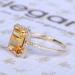LRESJJIUJ 18K Gold Plated 4ct Yellow Cubic Zirconia Cocktail Ring - Size 10 | Sterling Silver Yellow Topaz Women's Ring - Buy Online on GoSupps.com
