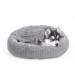 Alalulu Small Dog and Cat Bed with Hooded Blanket, Donut Round Calming Anti-Anxiety Pet Cave for Indoor Kitty or Puppys Warmth, with Anti-Slip and Water/Dirt Resistant Base, Machine Washable, Multiple Colors and Pattern in 2 Sizes M(23" x 23") Grey Corn K