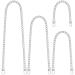 Yuronam 4 Different Sizes Flat Purse Chain Iron Bag Link Chains Shoulder Straps Chains with Metal Buckles Hook for Replacement, DIY Handbags Crafts, 47.2/31.5/15.7/7.9 Inches(Silver) Multi size Silver