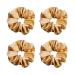 townssilk Silk Skinnie Hair Bobbles 100% Pure Mulberry Silk 22 Momme Hair Friendly Luxury Elastic scrunchies set of 4 gold 4pcs of gold