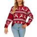 General ladies men's unisex Christmas sweater ugly long-arm knitting sweater with reindeer pattern round neck Christmas tree winter sweater Christmas sweater women hoody tops women autumn red-1 m m