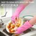 VGO Household Gloves - TPE Latex-Free Super Thick Slide-Resistant Cleaning Gloves for Kitchen Bathroom and Garden | Pink XL (1 Pack) - Buy Online on GoSupps.com