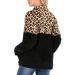 Bigfanshu Womens Sweaters Casual Winter Warm Long Sleeve Stitching Leopard Plush Blouse Top Black - Buy Online on GoSupps.com