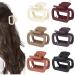 DEEKA 6 Pcs Medium Hair Clips for Women 2 Small Claw Clips Rounded Trapezoid Matte Neutral Colors Thin Short Hair Accessories for Women and Girls -Neutral