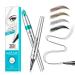 Eyebrow Pencil - Long Lasting Waterproof Long Lasting Fork Tip Tattoo Eyebrow Pen for Natural Hair to Defined Brows (Black)