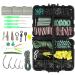Fishing accessories set for carp fishing 275 pieces including leader clips beads tubes swivels bait clips rigs