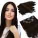 Ugeat extensions clip in brown hair extension in double of course clip in extensions thick hair remy real hair 45cm 7 pieces 120 gram extensions clip in 45cm clip #2