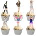 18pcs Glitter Guitar Girls Dessert Cupcake Topper Cheer to Worldwide Popular Female Singer Concert Theme Decor Pick for Fan Men Women Happy Birthday Folklore Music Party Decorations Supplies