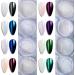 Laza White Pearl Chrome Nail Powder Set - 8 Colors Metallic Mirror Effect Pigment for Gel Nails & Resin Craft - Ice Transparent Aurora Glitter Dust Kit for Stunning Nail Art & Gifts - Buy Online on GoSupps.com