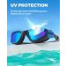 OMID Polarized Anti-Fog Swim Goggles for Adults - Mirrored Blue | Comfortable Fit - Buy Online on GoSupps.com